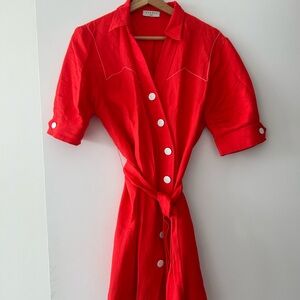 Sandro Kunga Linen Dress Pink - Fr 36